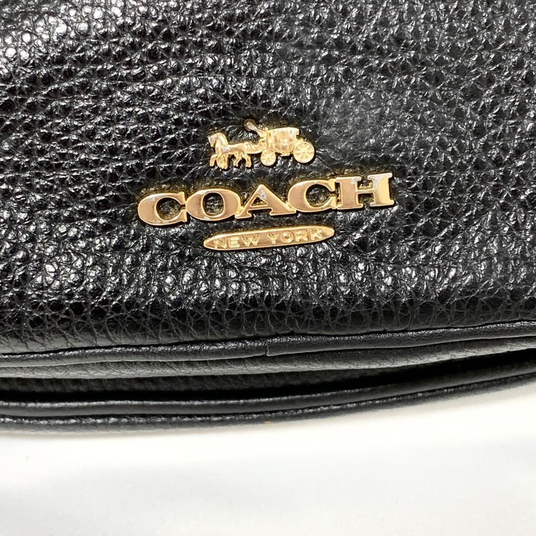 COACH コーチ ボディバッグ レザー ロゴ 6488 ブラック