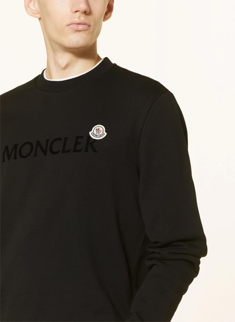 新品未使用☆MONCLER Letteringlogo スウェット M 黒色