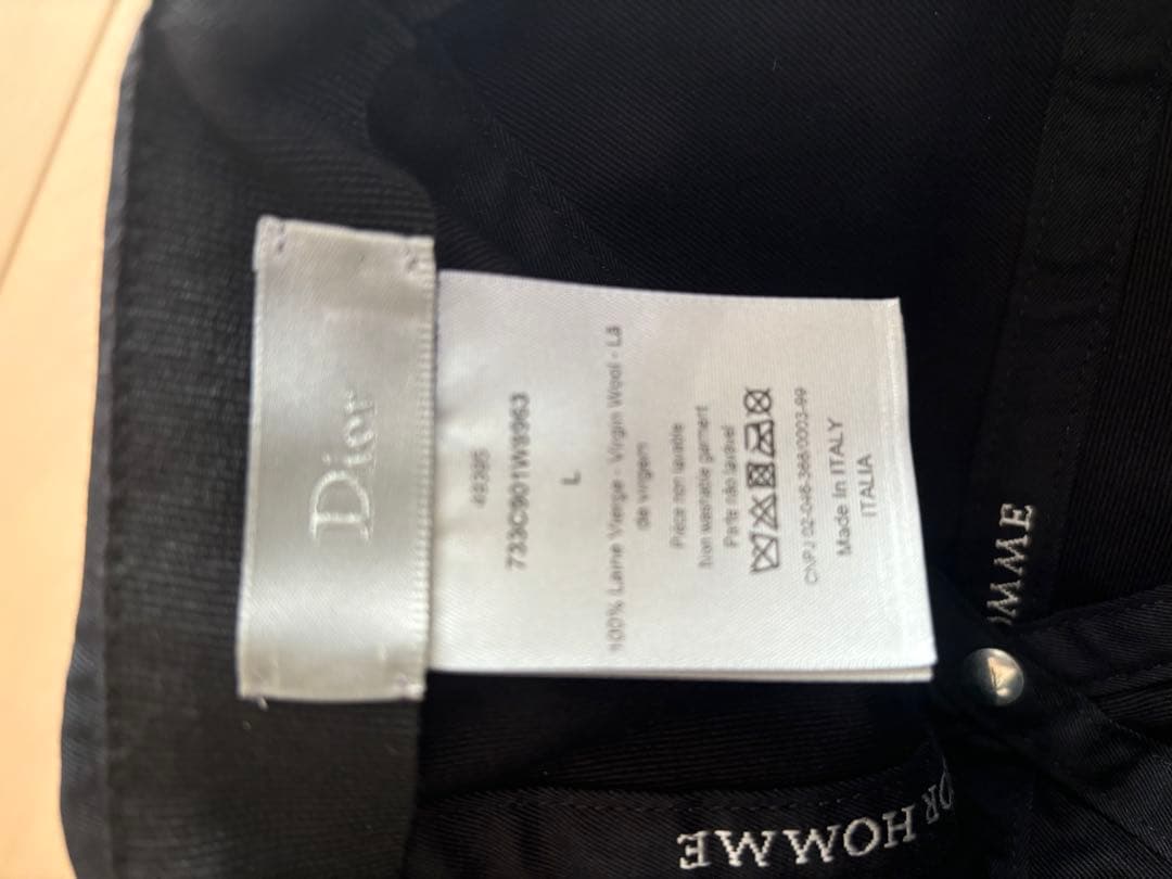 Dior ブラック ベースボールキャップ L
