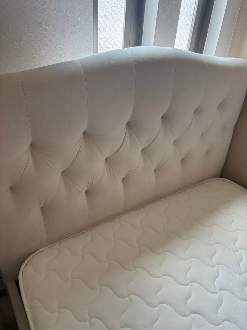 Francfranc ブリッサベッドディンプル　セミダブルホワイト　マットレス付