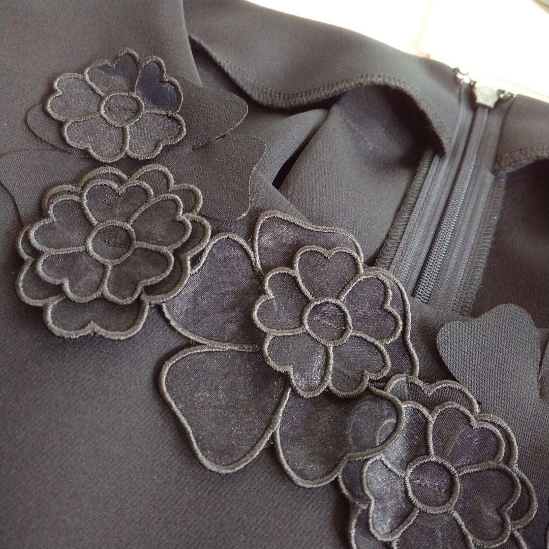 【ローズティアラ】未使用 24AW 大きいサイズ46 フラワーモチーフ ブラウス