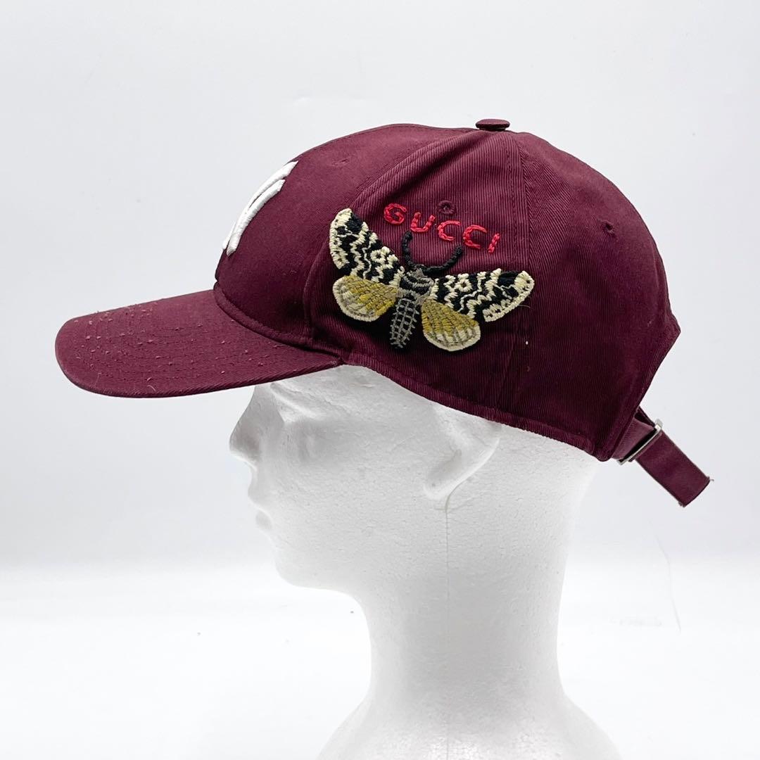 【美品✨】グッチ NYヤンキース コラボ バタフライ ベースボールキャップ 帽子