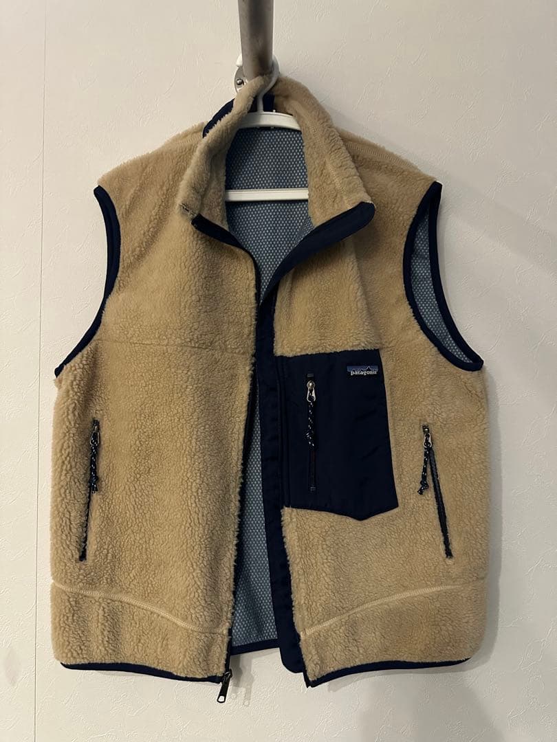 Patagonia レトロX ベスト ベージュ×ネイビー　USA製　Lサイズ