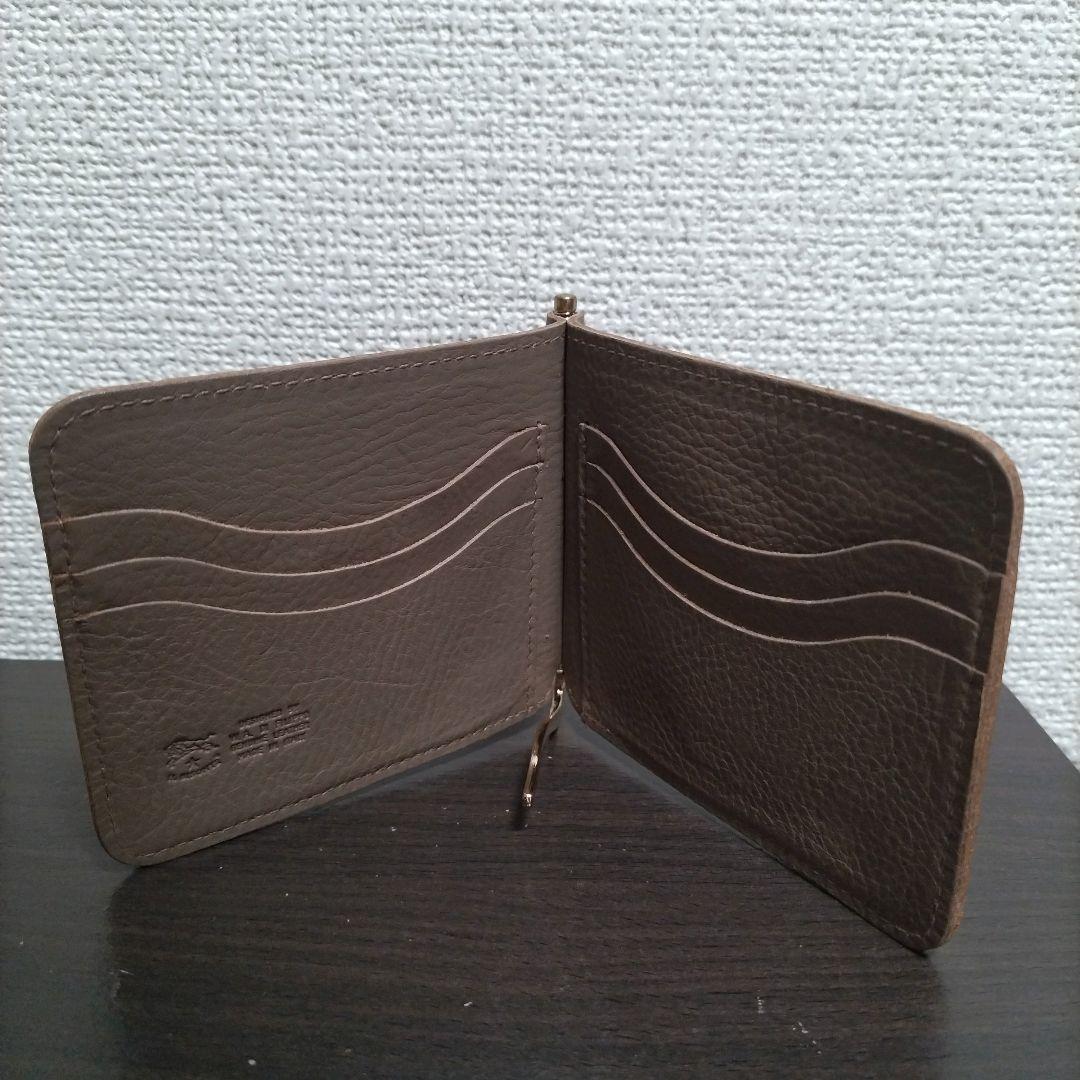 新品 イルビゾンテ 本革 レザー ウォレット 財布 マネークリップ グレー
