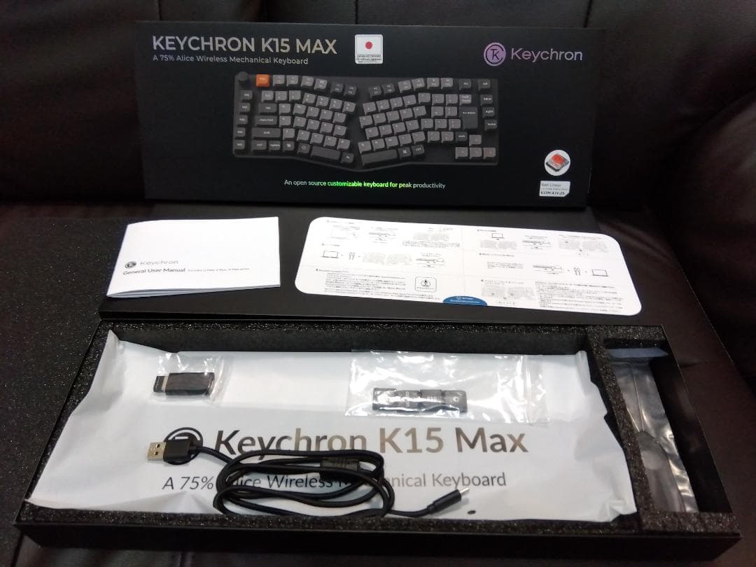 Keychron K15 Max JIS配列 赤軸 人間工学Alice配列