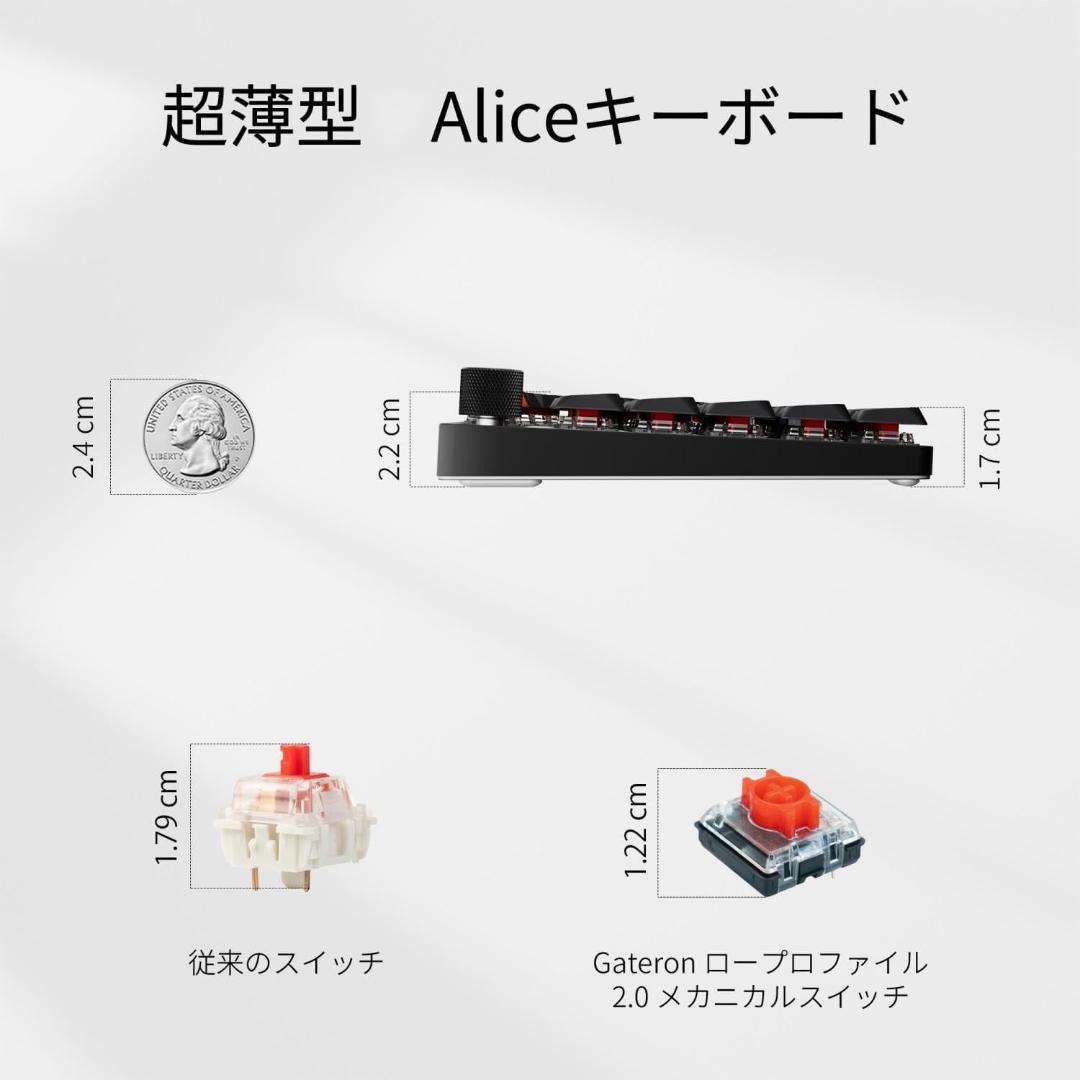 Keychron K15 Max JIS配列 赤軸 人間工学Alice配列