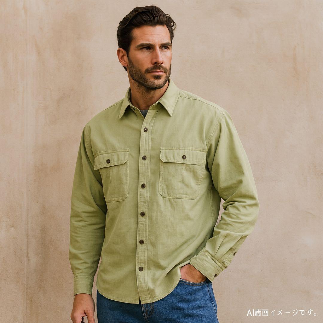 パタゴニア03年製 ライトグリーン フィッシングガイド長袖シャツM（JPN L）