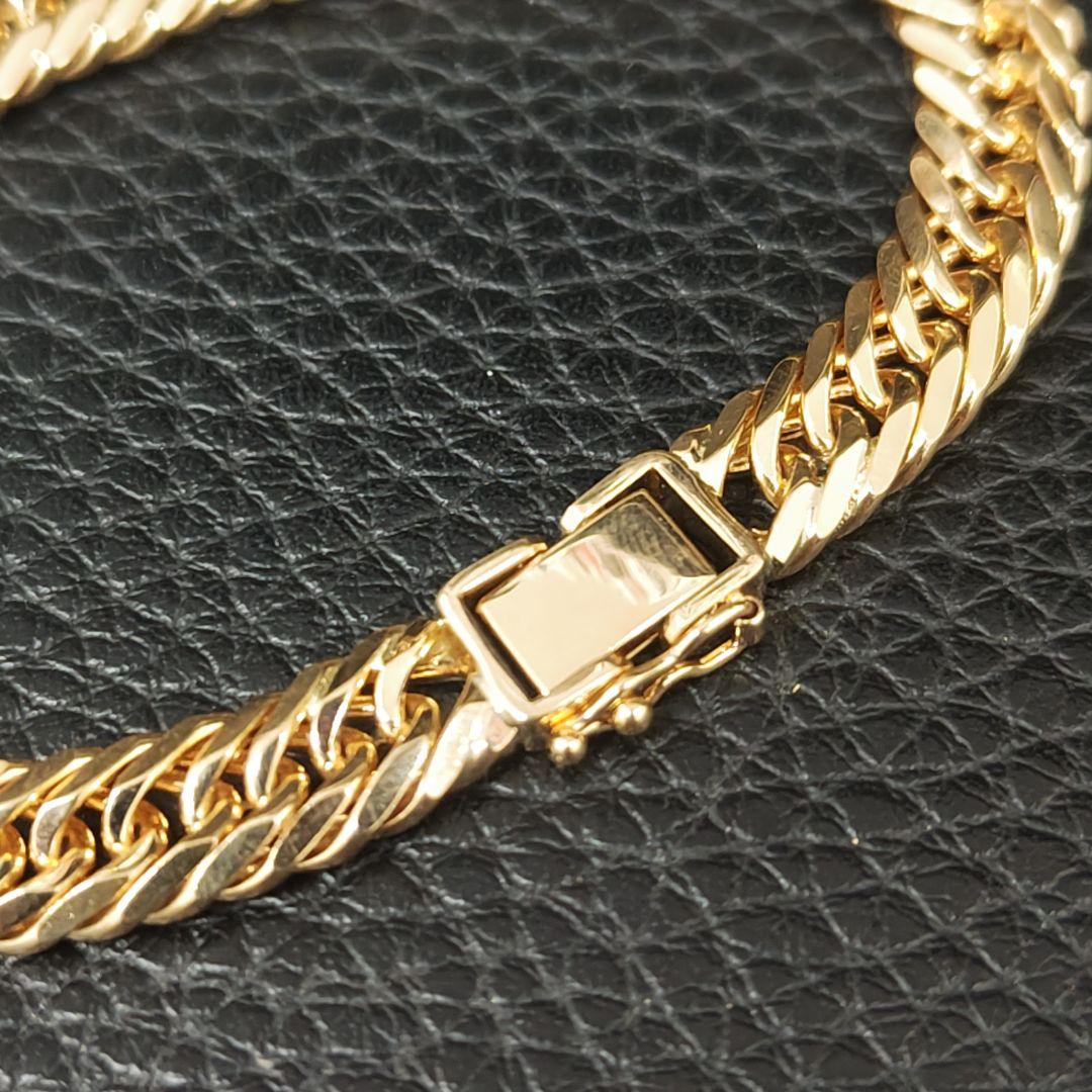 (C102403) K18 YG 喜平8面トリプル ブレスレット 18金