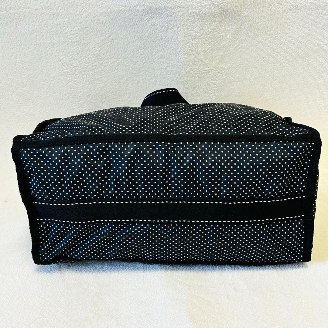 【極美品】レスポートサック ボストンバッグ 水玉　ドット柄　2way 大容量 黒