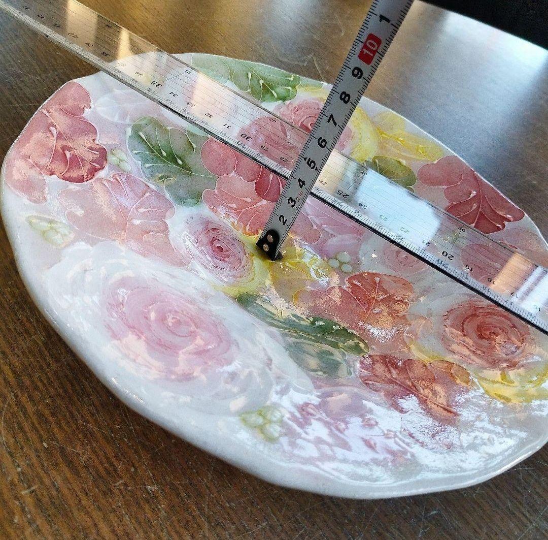 【新品・未使用】工房ゆずりは　釉彩ローズ　パスタ皿　カレー皿　陶器　食器　料理