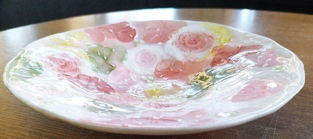 【新品・未使用】工房ゆずりは　釉彩ローズ　パスタ皿　カレー皿　陶器　食器　料理