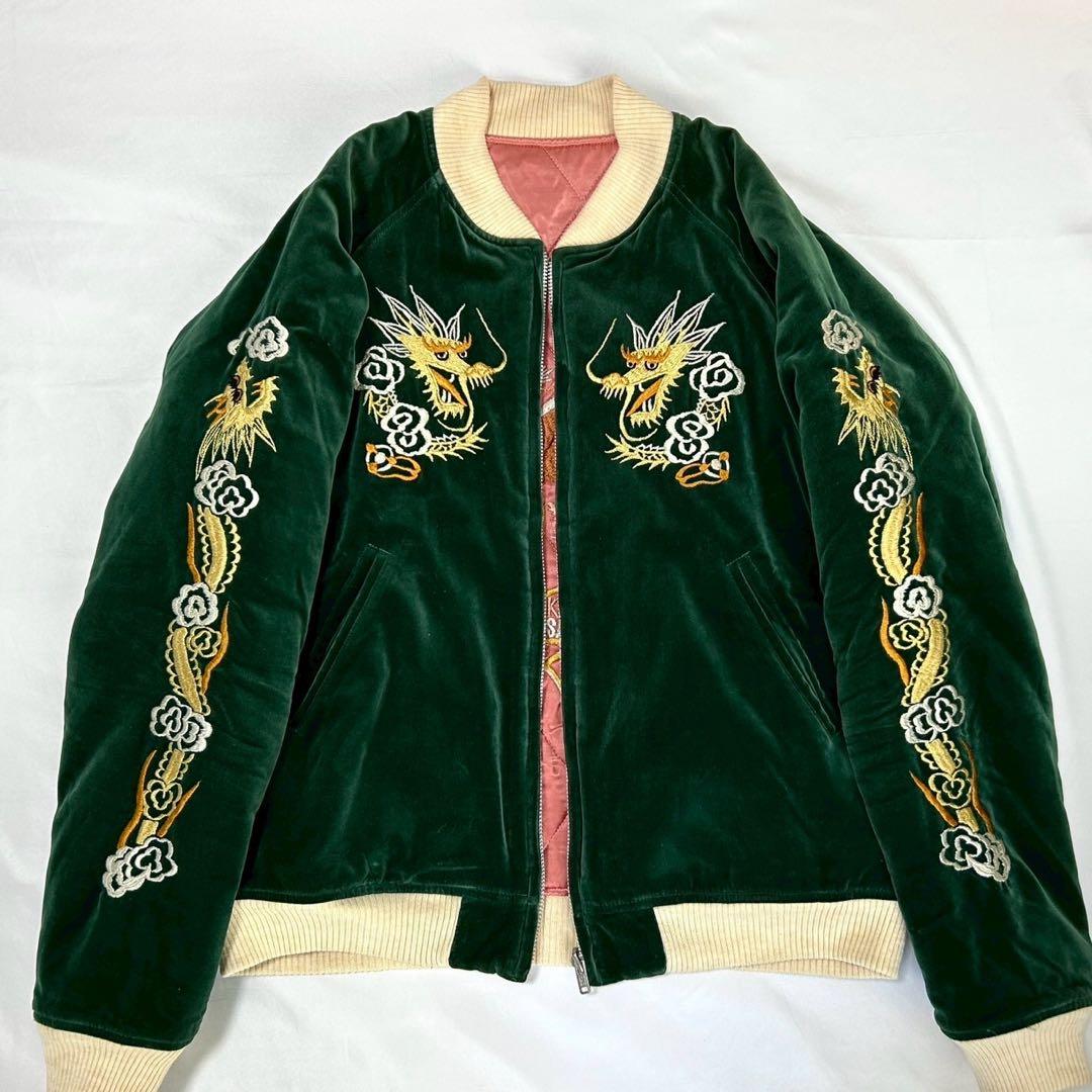 【激レア品】 THE FLAT HEAD スカジャン ジャケットベロア 別珍 龍