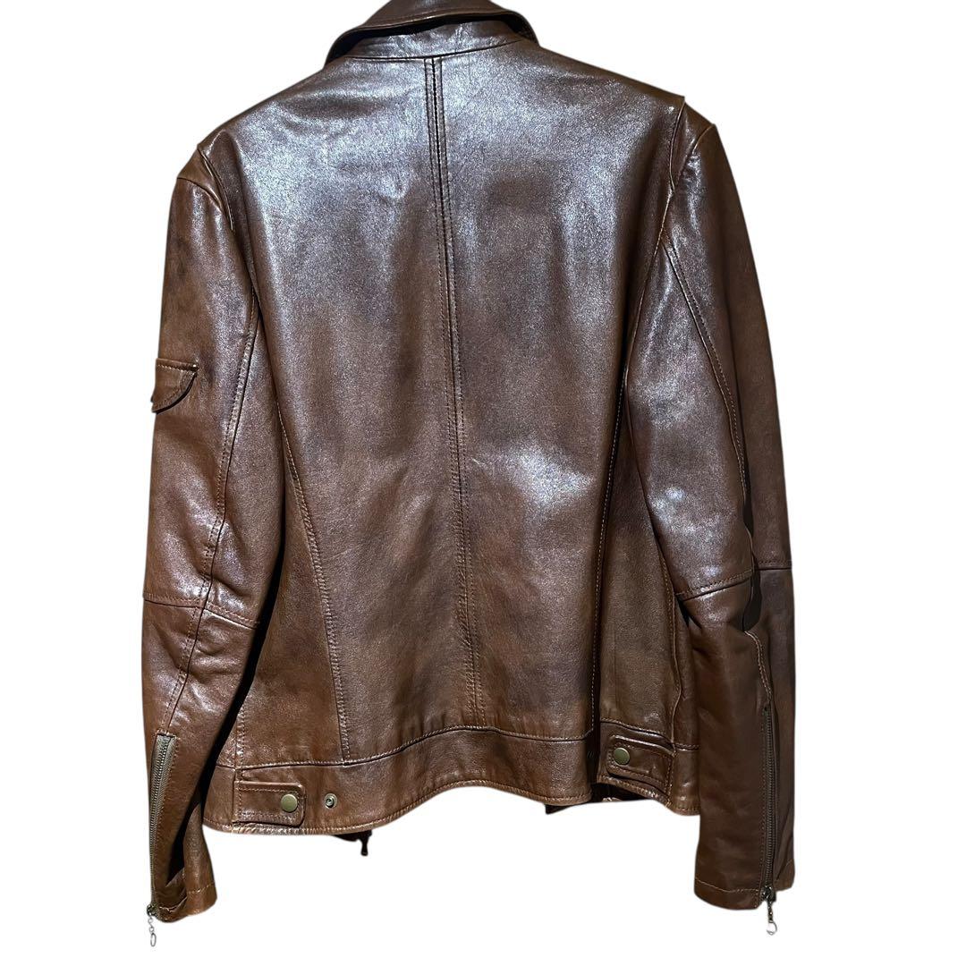 【美品】TETE HOMME レザージャケット ブラウン 6(M〜L)本革羊