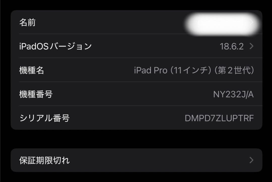 iPad Pro11インチ第２世代128GBスペースグレイWi-Fiモデル
