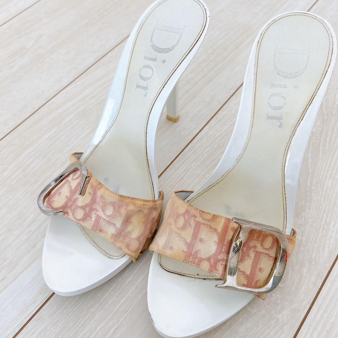 クリスチャンディオール ピンクトロッター ヒールサンダル 38