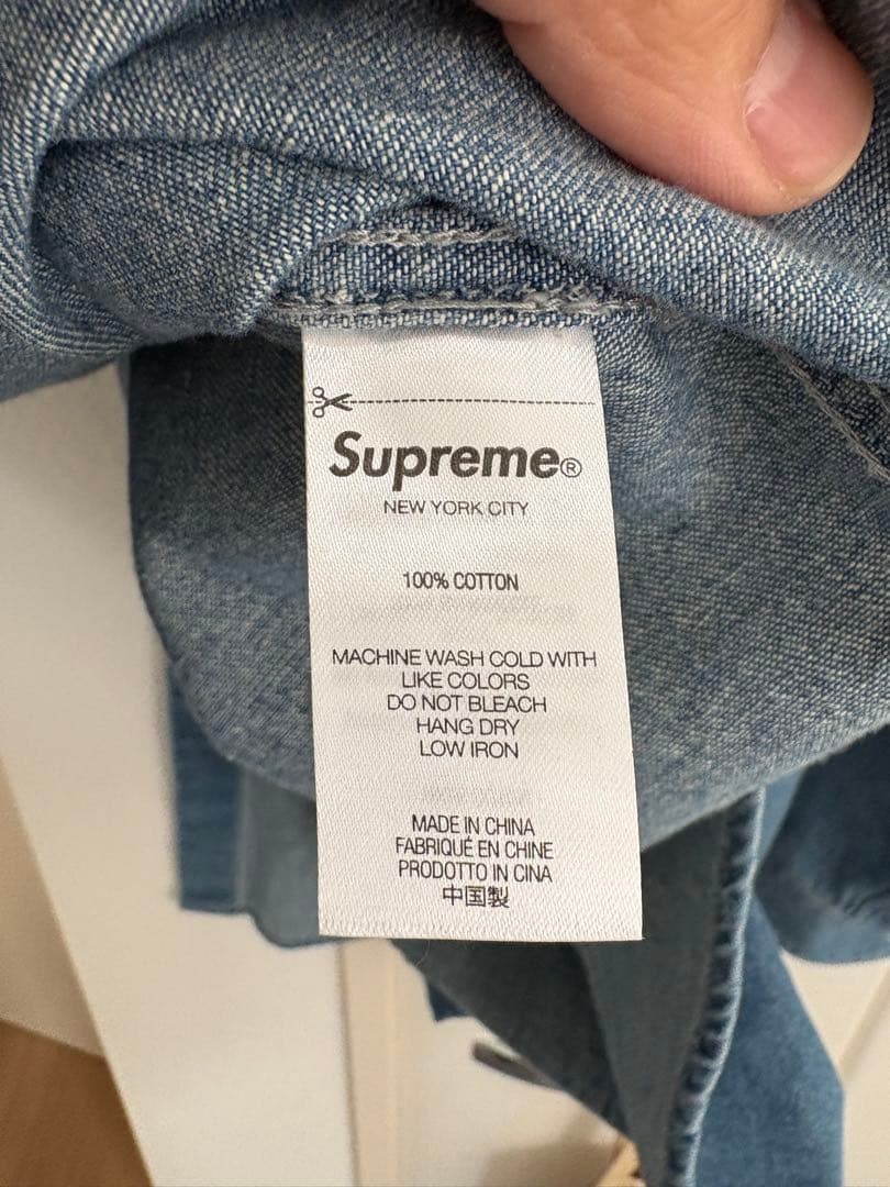 Supreme デニムボタンダウンシャツ L