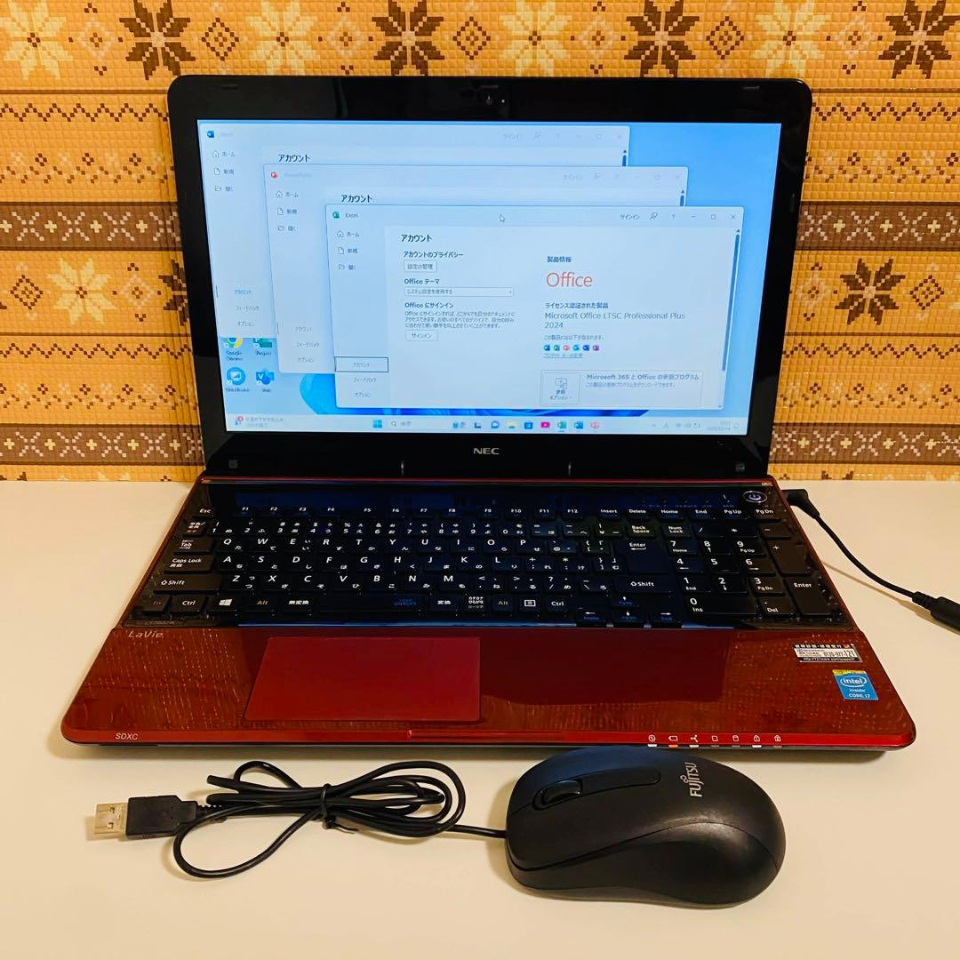 Y966 NECノートパソコンi7メモリ8G高速 Windows11オフィス付き