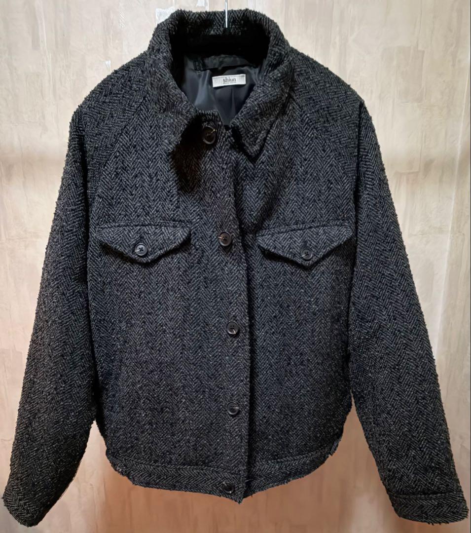 ジャケット・アウター TWEED CROPPED BLOUSON shiun