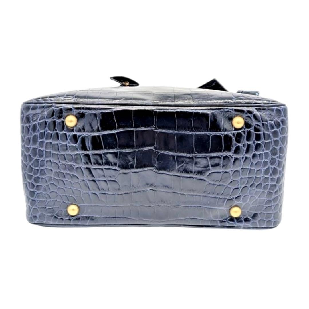 美品✨J&M DAVIDSON ヴィヴィ　ミニボストンバッグ　クロコ型押　カデナ