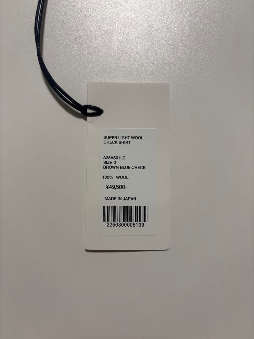 【AURALEE】SUPER LIGHT WOOL CHECK SHIRT