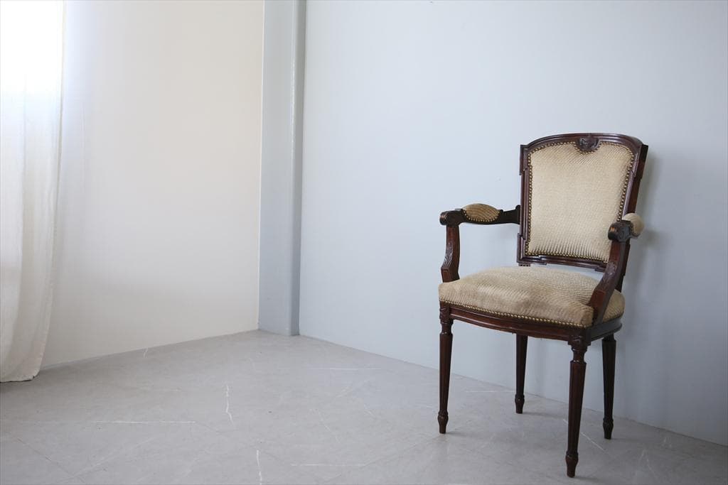 フランスアンティークルイ16世様式アームチェア/サロンイス/肘掛け90-78-2