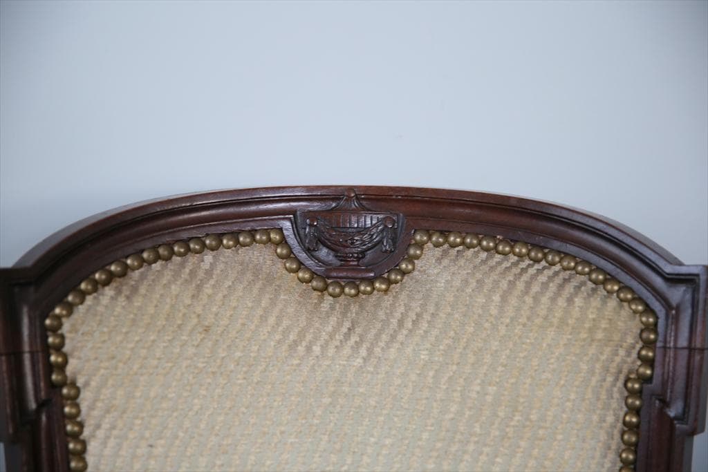 フランスアンティークルイ16世様式アームチェア/サロンイス/肘掛け90-78-2