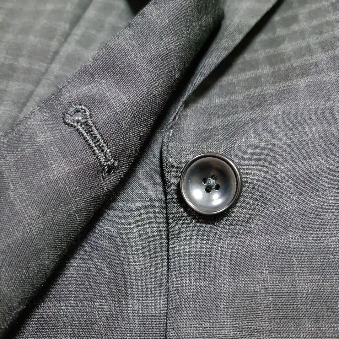 【美品】HILTON ヒルトン ブラックチェック パンツスーツ ストレッチ 11