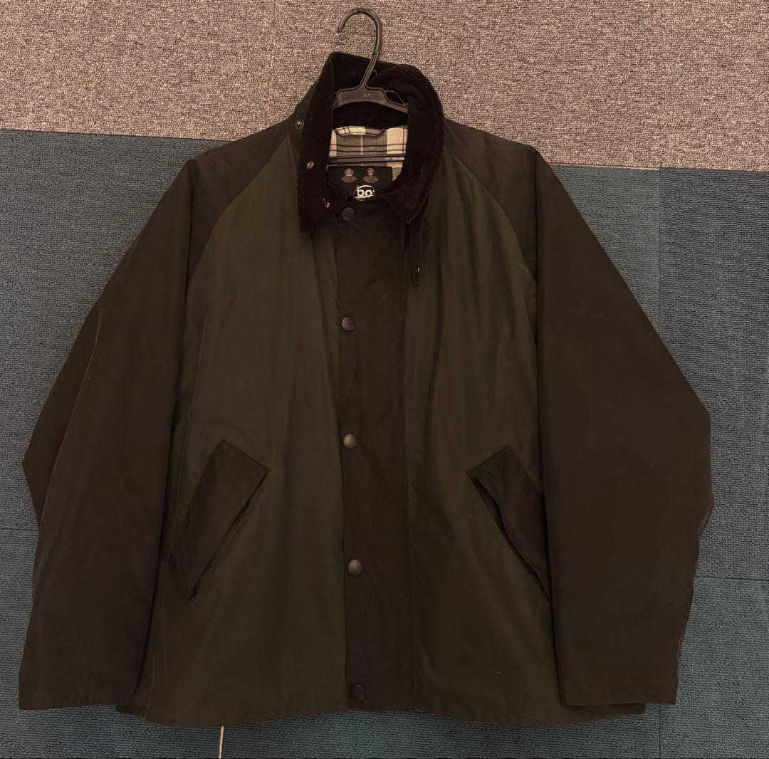 【お安く！美品】Barbour トランスポート　ダークグリーン切り替え　42
