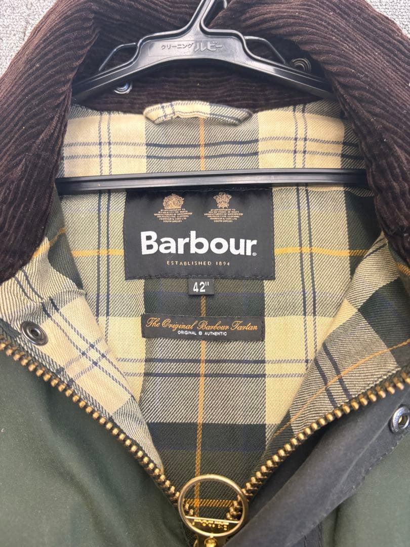 【お安く！美品】Barbour トランスポート　ダークグリーン切り替え　42