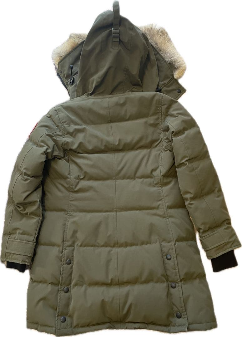 ★良品★カナダグースシェルバーンパーカ XS オリーブグリーンフード付きダウン