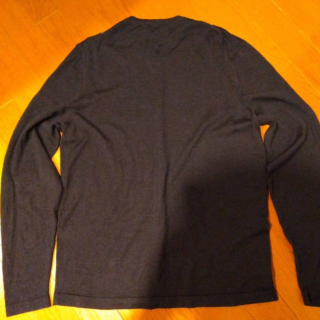 ダンヒル ウール×シルク 薄手セーター イタリア製 L メンズ ネイビー