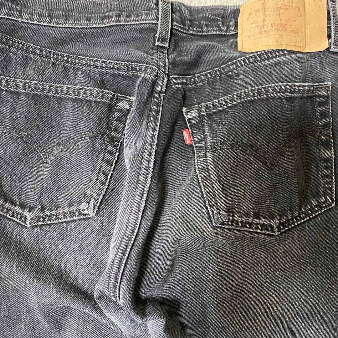 ギ*隊様 90'sUSA製リーバイス 501 ストレート ブラックデニム ジーン
