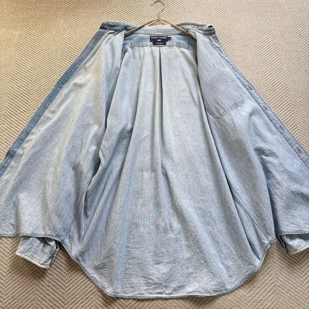 美品 ラルフローレン 90's ビンテージ デニムシャツ オーバーサイズ XL〜