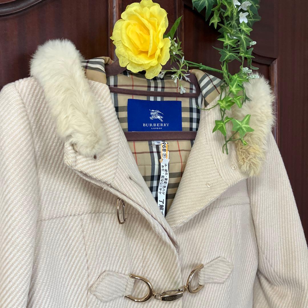 バーバリーBLUE LABEL ダッフルコート 38 アイボリー