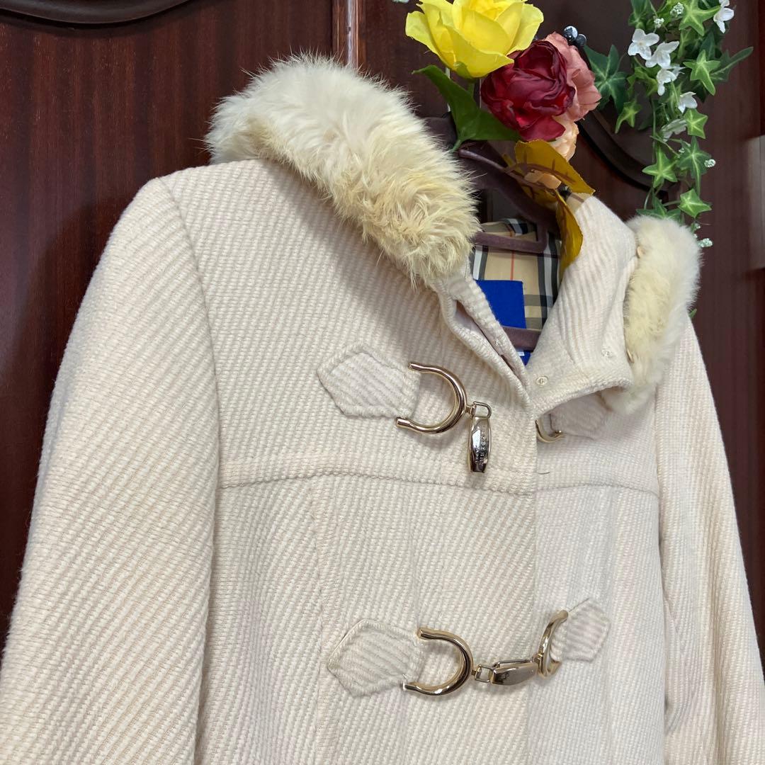 バーバリーBLUE LABEL ダッフルコート 38 アイボリー