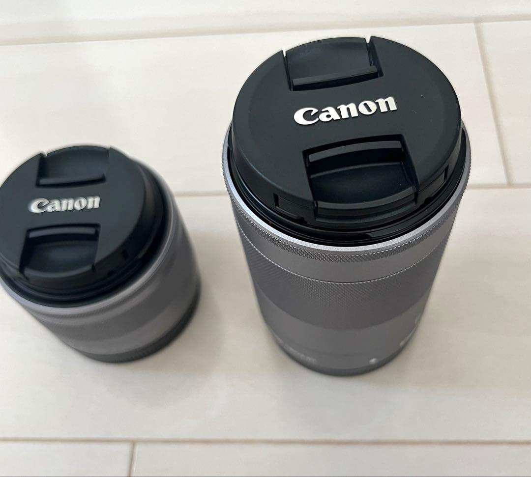 【美品】Canon キヤノン　EOS Kiss M ホワイト ダブルズームキット