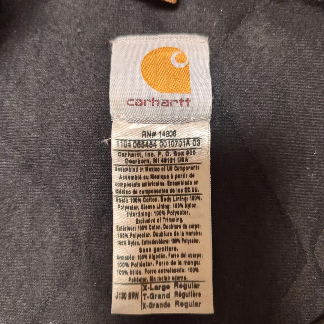 カーハート Carhartt フード付きブラウンジャケット 企業ロゴ