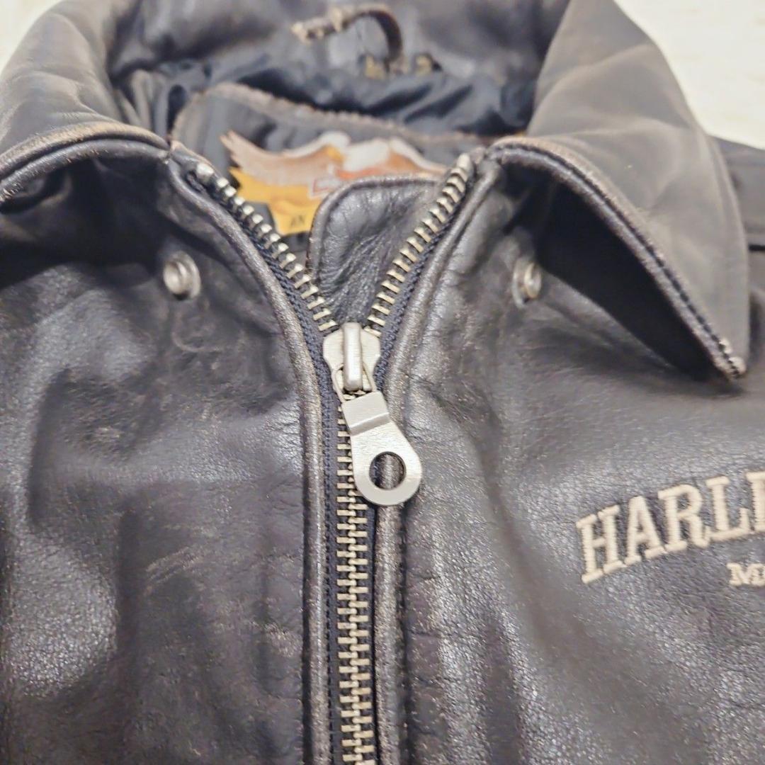 ハーレーダビッドソン レザージャケット 90s シングル 本革 モーターサイクル