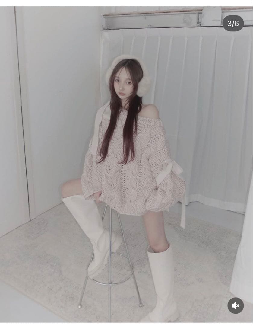 トップス fiction tokyo holiday cable ribbon knit