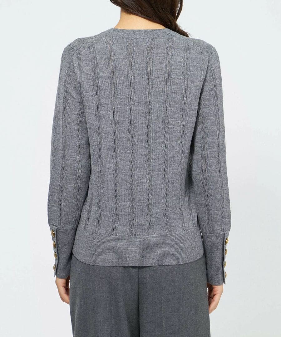 美品 EPOCA ヘリンボンニット グレー