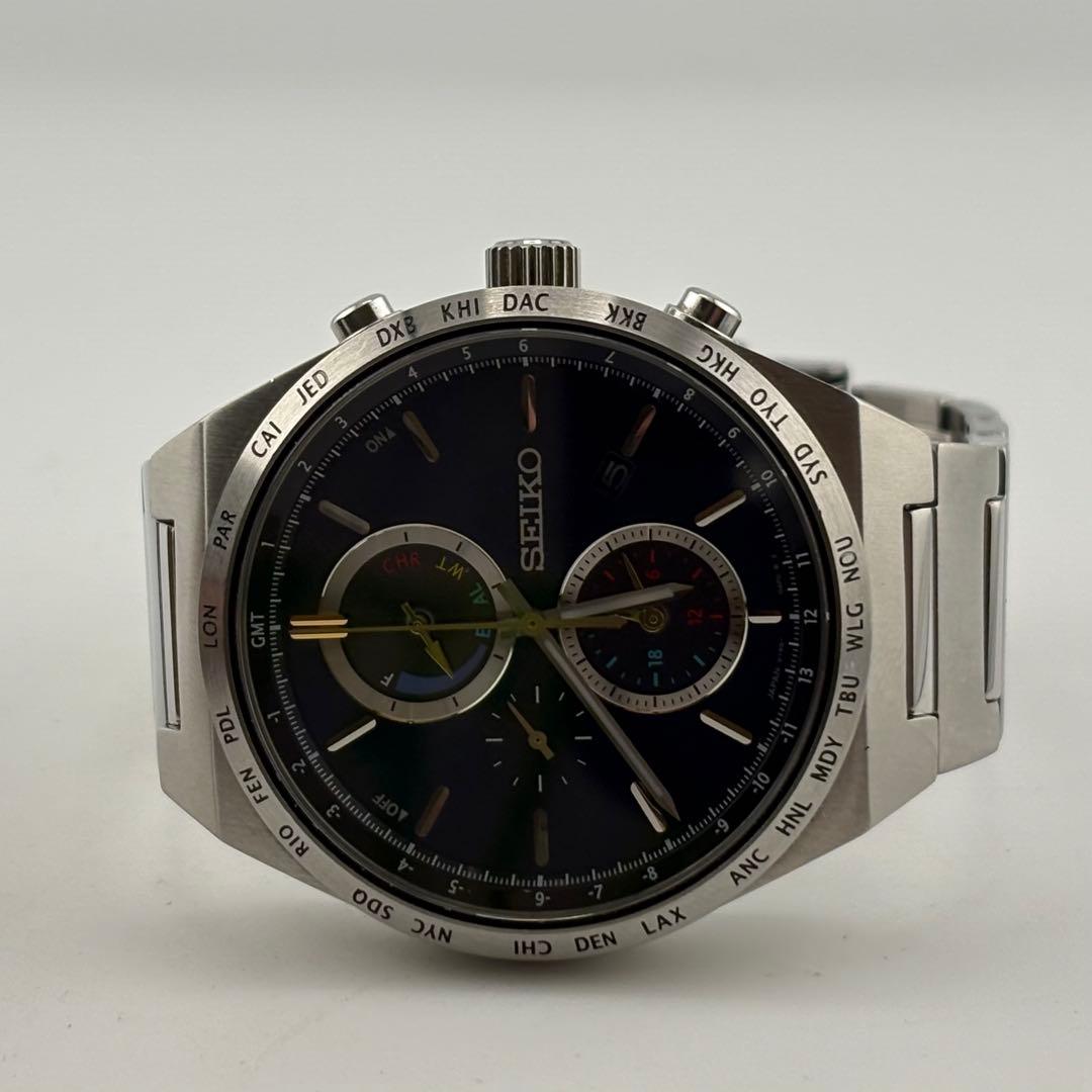 【希少】セイコー　V195-0AE0 ワールドタイム　クォーツ　美品