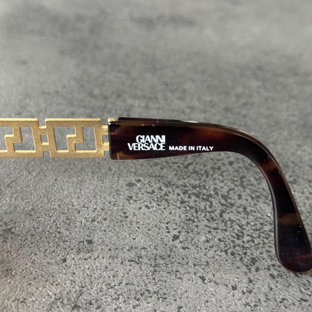 VERSACE メデューサ 鼈甲 金縁 フルリム オーバル サングラス①