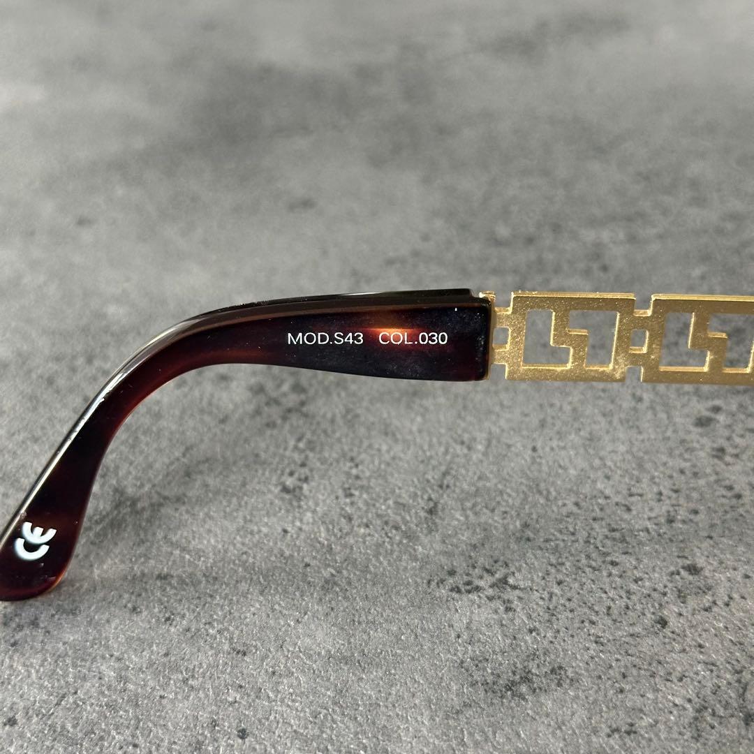 VERSACE メデューサ 鼈甲 金縁 フルリム オーバル サングラス①