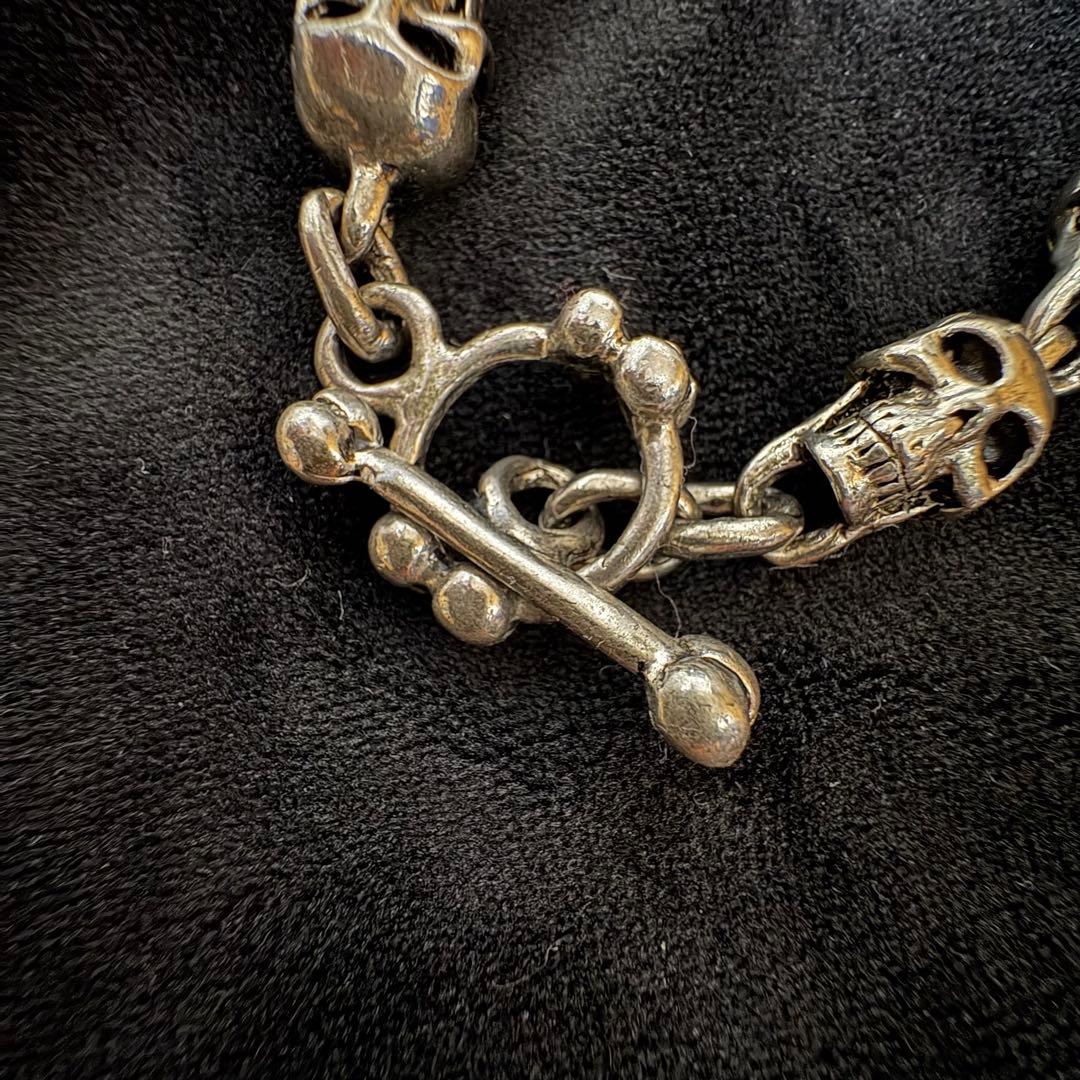 90's シルバー925刻印 スカル 8pcs ブレスレット