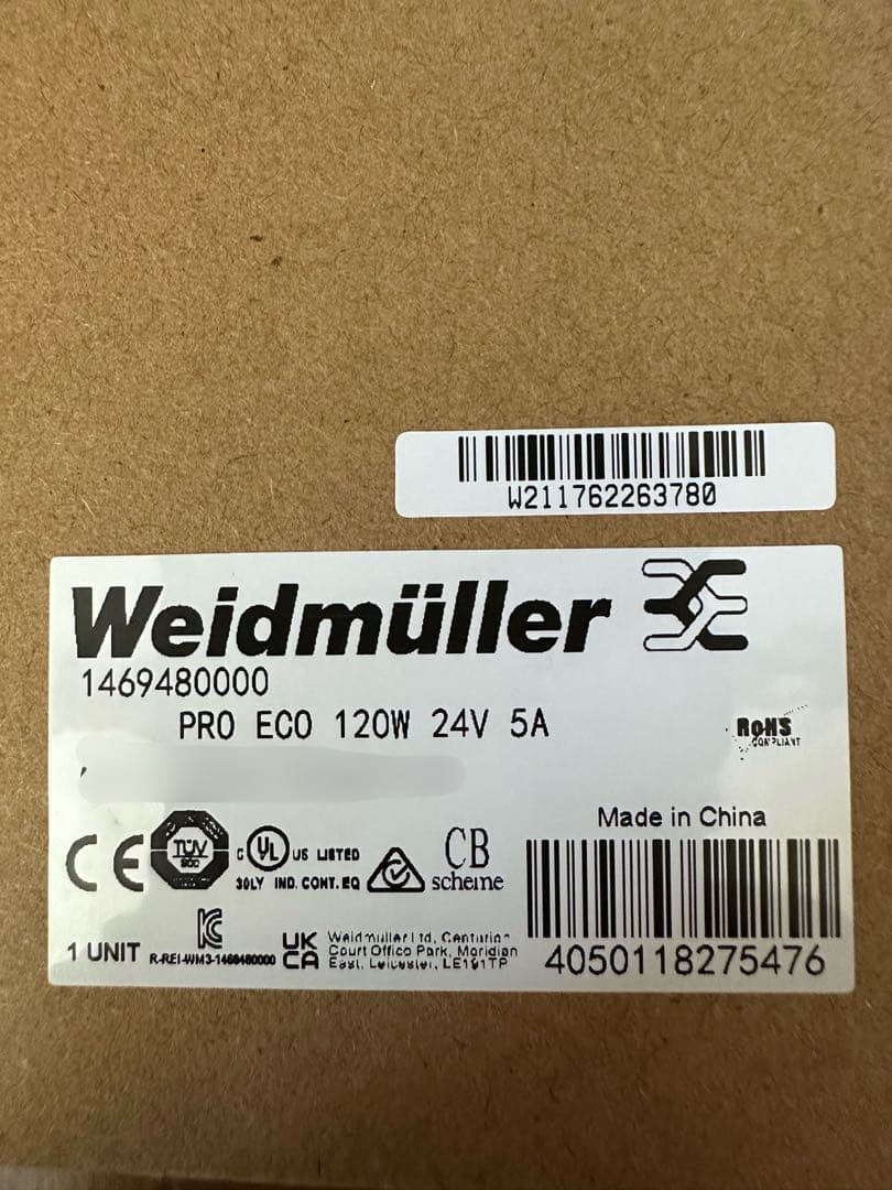 ワイドミュラー　ＰＲＯｅｃｏ　ミドルレンジＤＣ24Ｖ単相電源　120Ｗ　5A