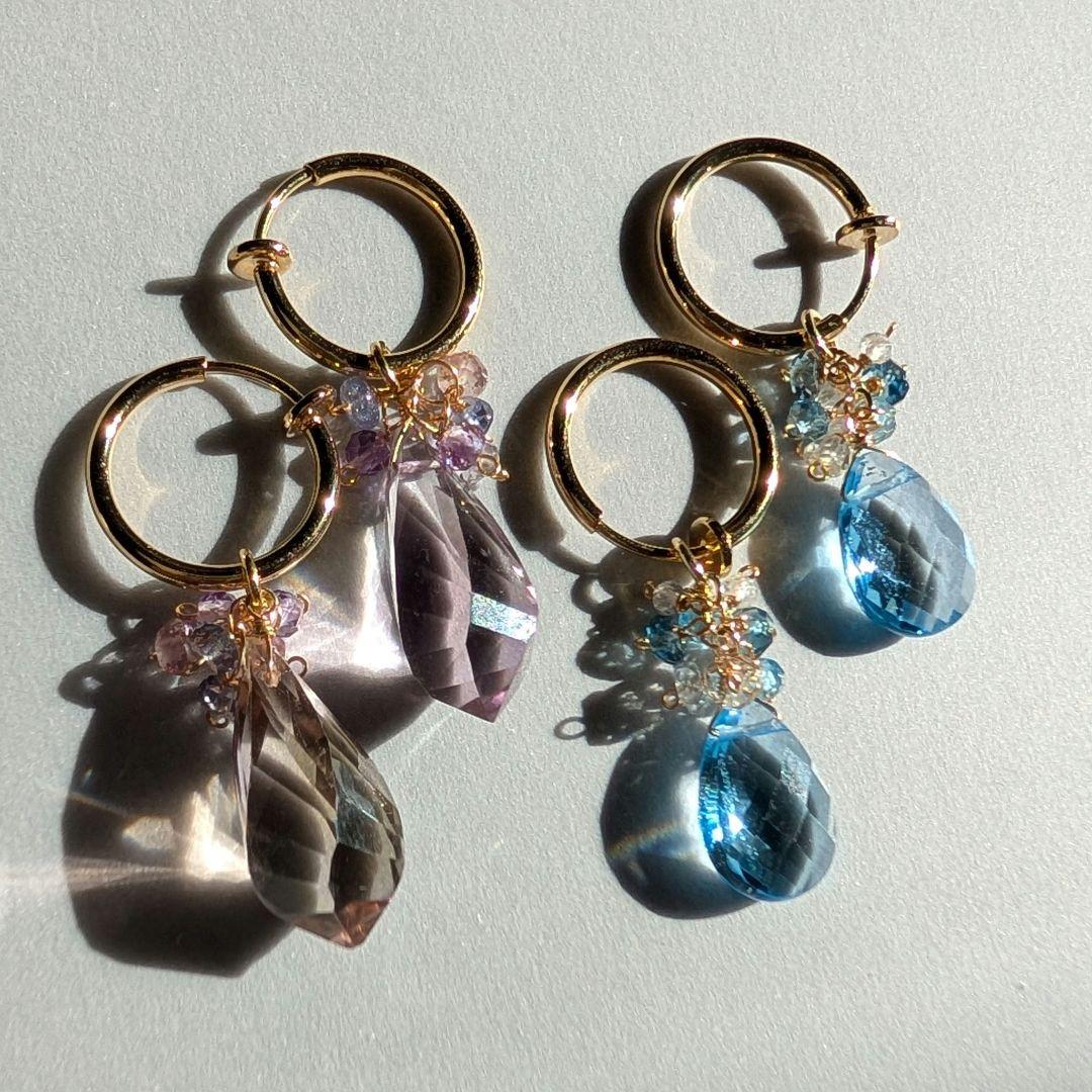 高品質✧︎スイスブルートパーズ ピアス