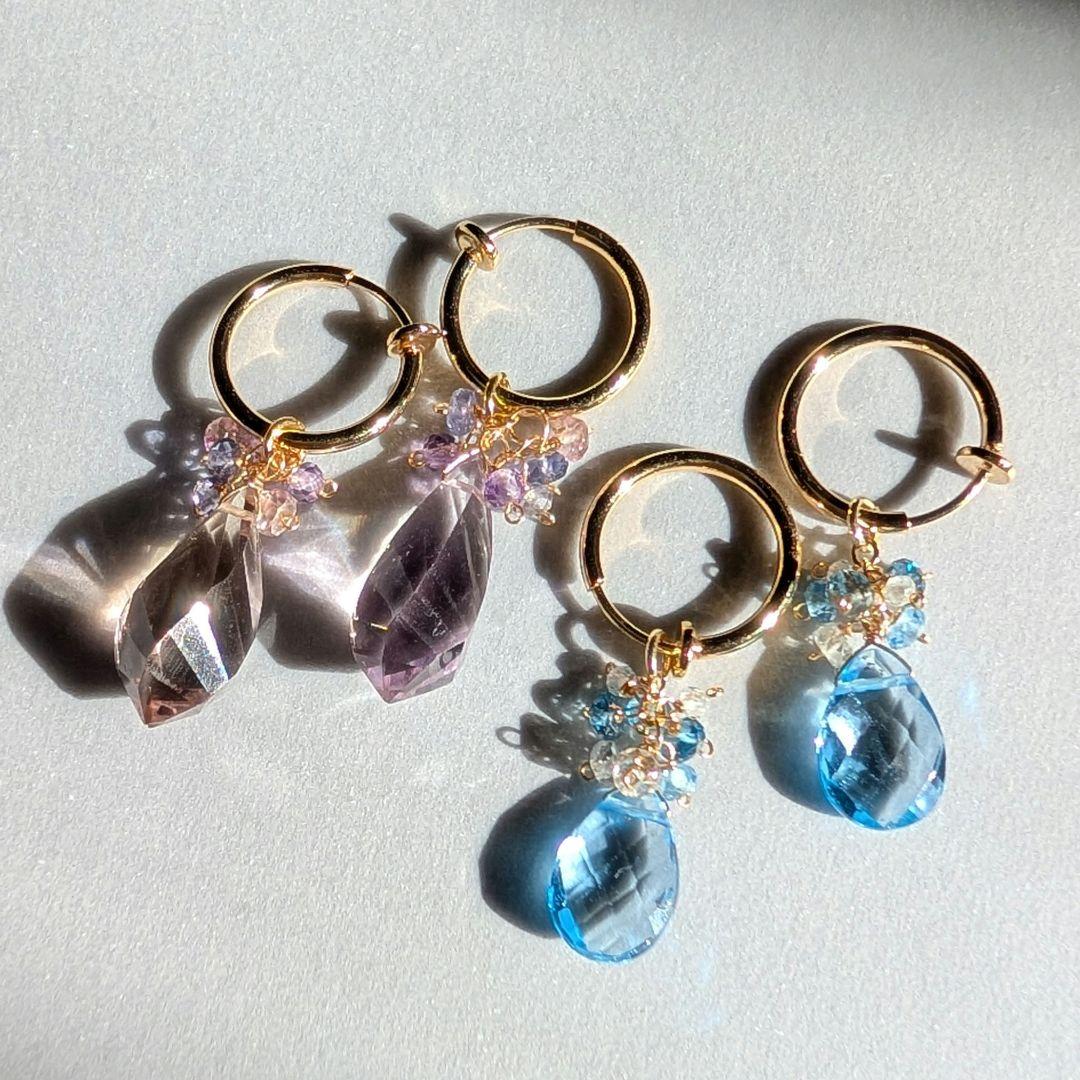 高品質✧︎スイスブルートパーズ ピアス