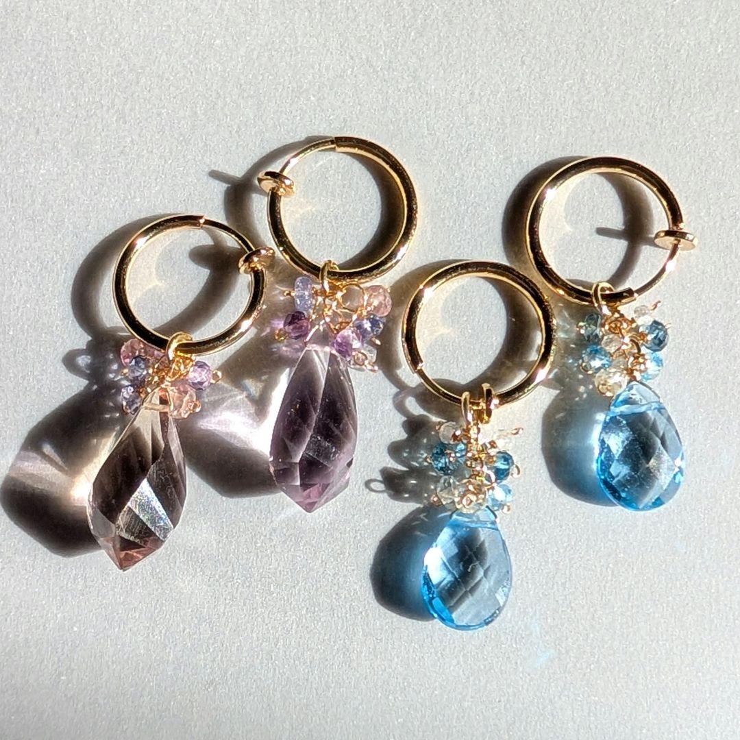 高品質✧︎スイスブルートパーズ ピアス