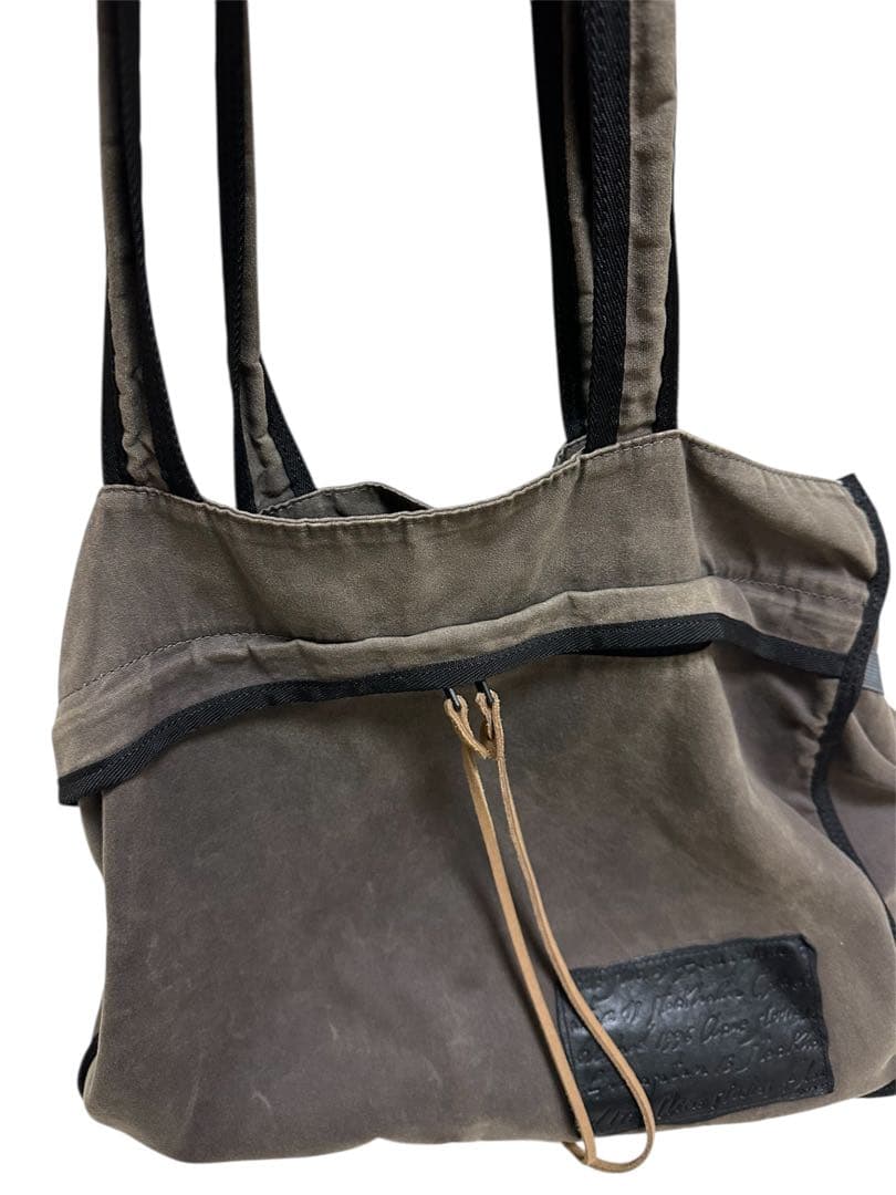 Acne studios グレー　ワックスキャンバス　トートバッグ