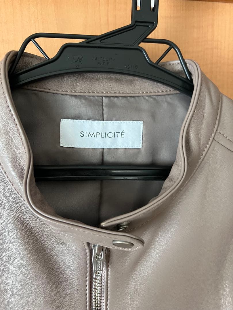 Simplicite レディースレザー シングルライダースジャケット